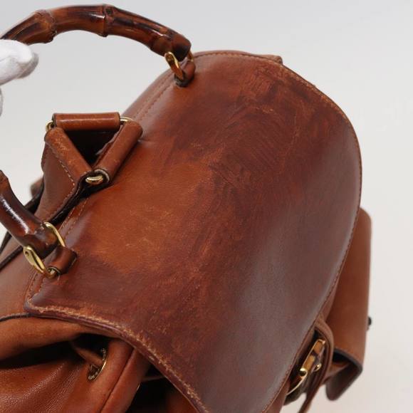 GUCCI Bamboo Backpack Leather Brown 003 2058 0016 Auth 76808 - Picture 6 of 16